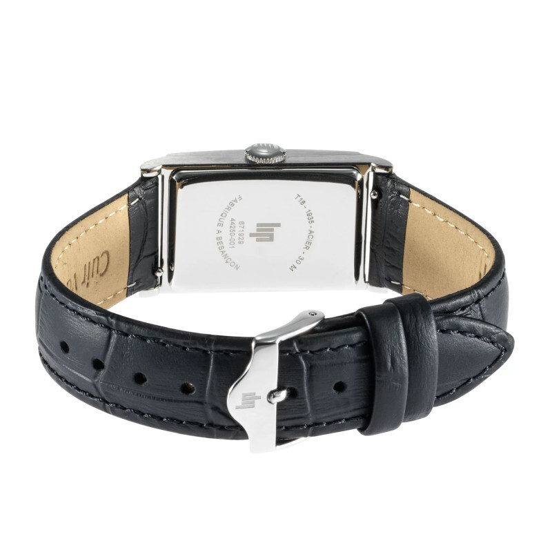 Lip Churchill T18 671929 Mens Black Leather Straps White Dial Watch 38.5 mm