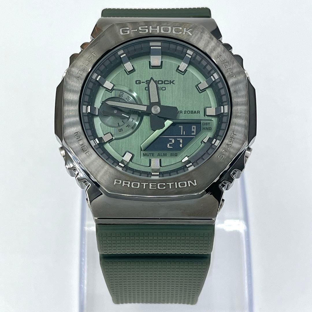Excellent condition New battery G SHOCK GM 2100B Green Casioak Watch