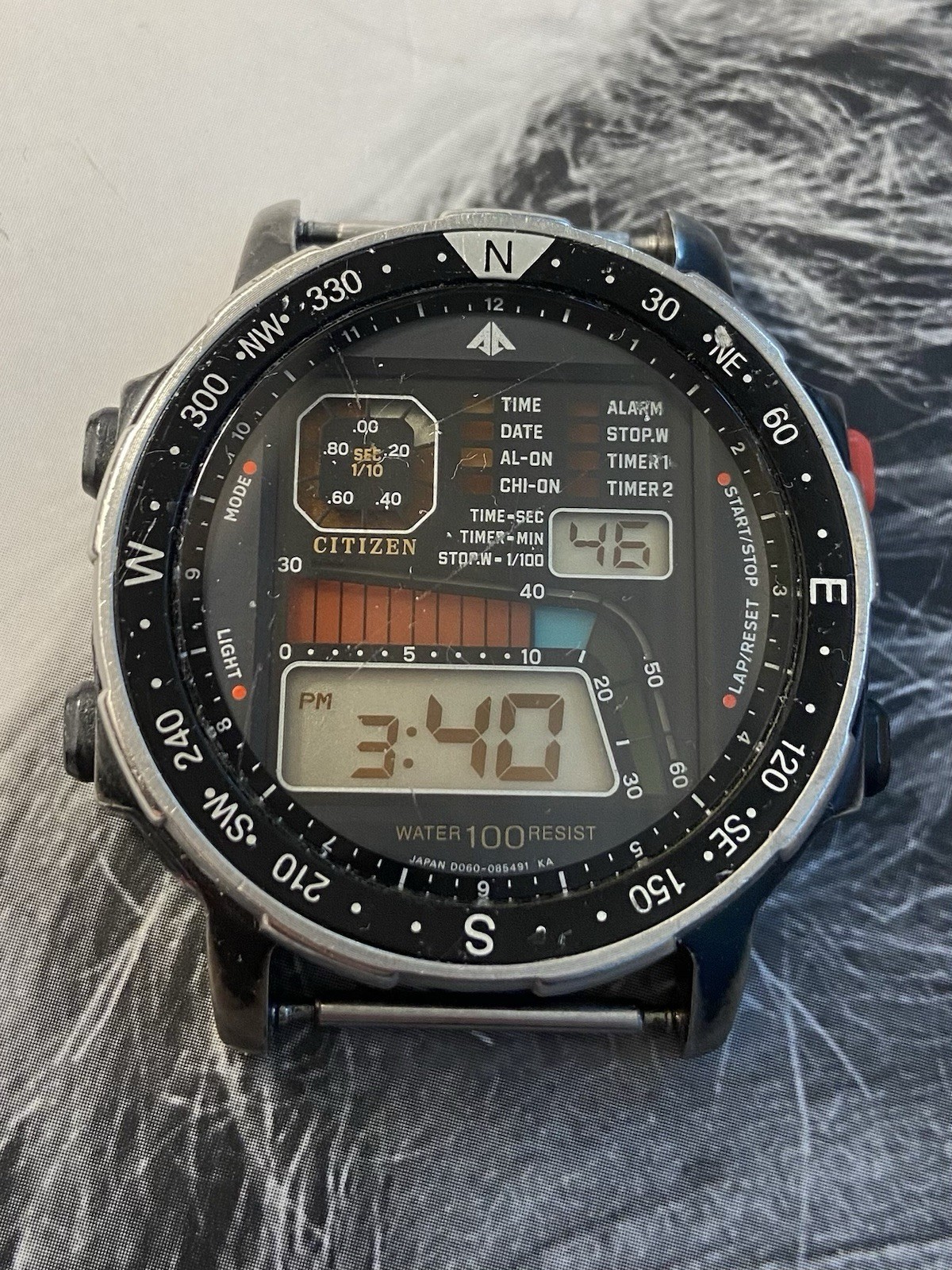 Vintage 1980s Citizen D060 PVD Windsurfer Watch, Japan