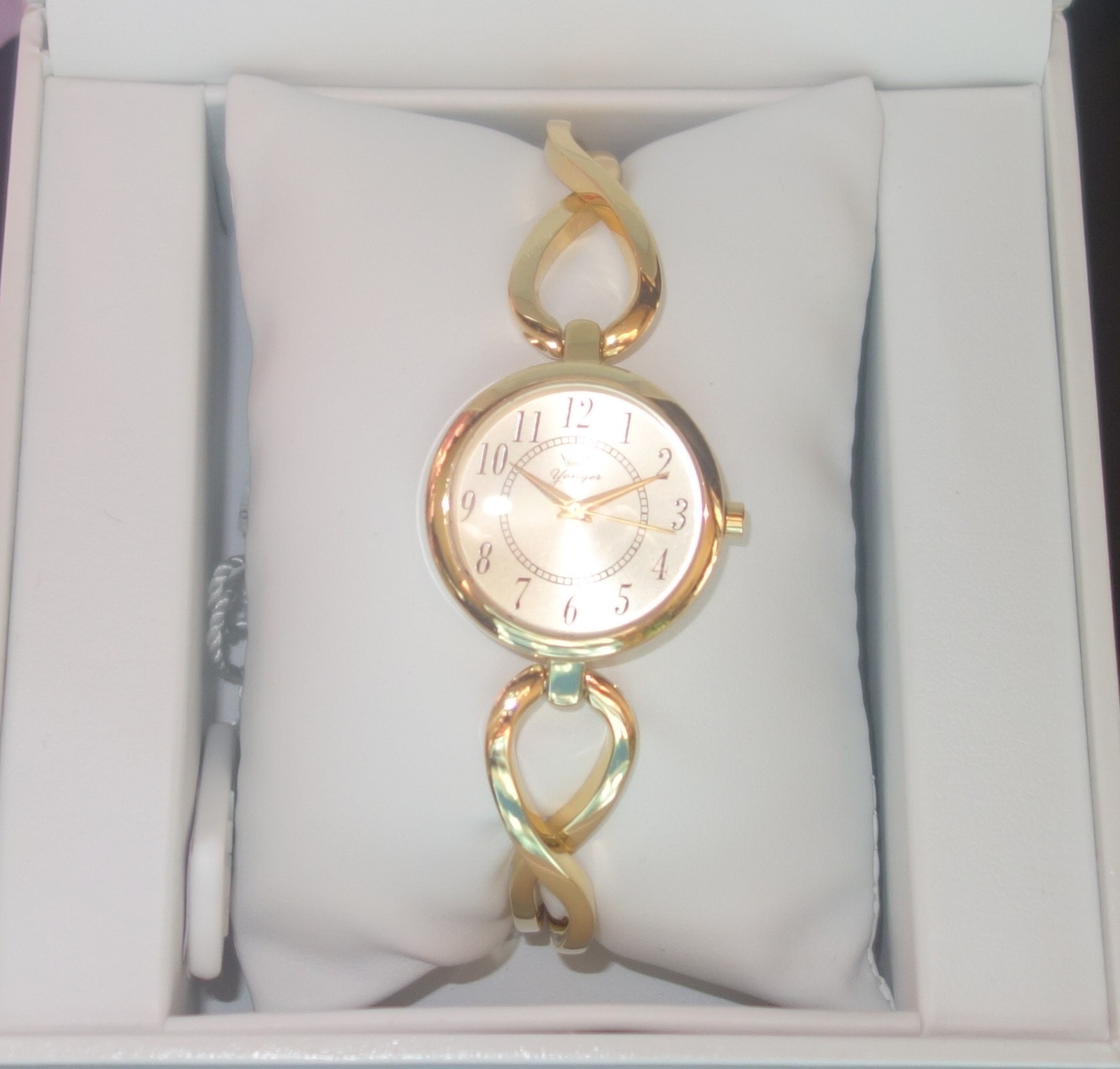 Yonger and Bresson Round Gold IP Steel Gold Dial Watch DMP 1507/05 new