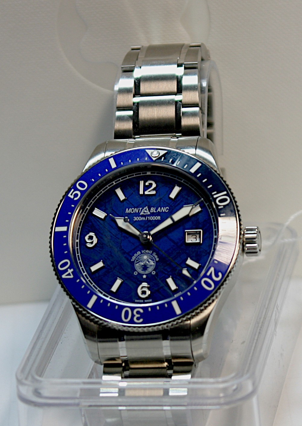 Montblanc 1858 Iced Sea Automatic Blue 300m Ref.: 129369 NEW!
