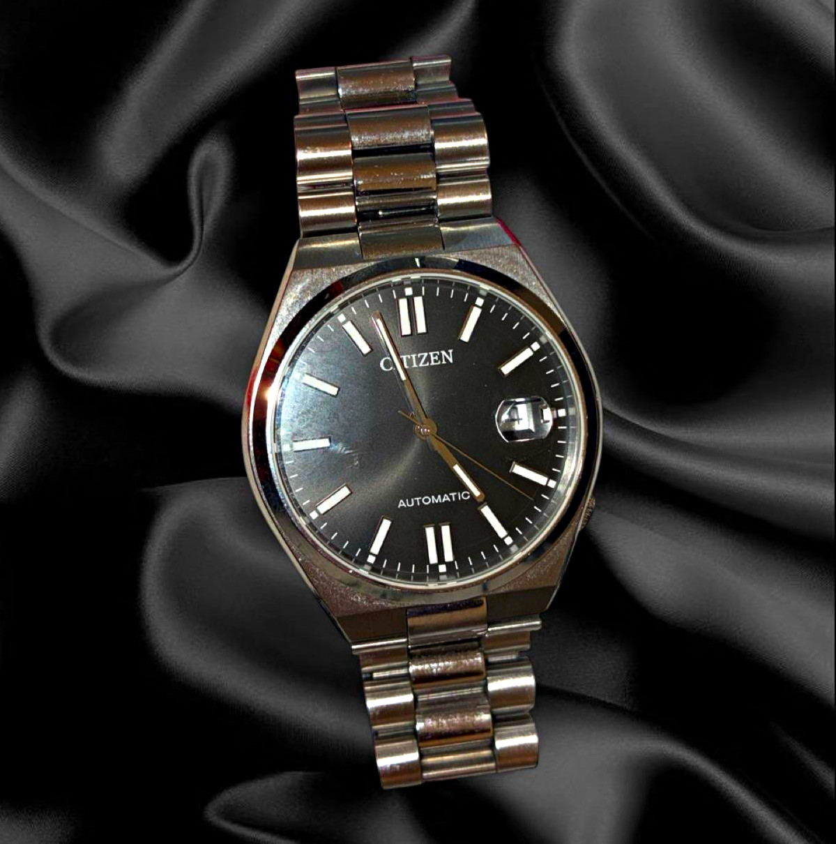 Citizen Automatic Men’s Black Dial Silver Watch.