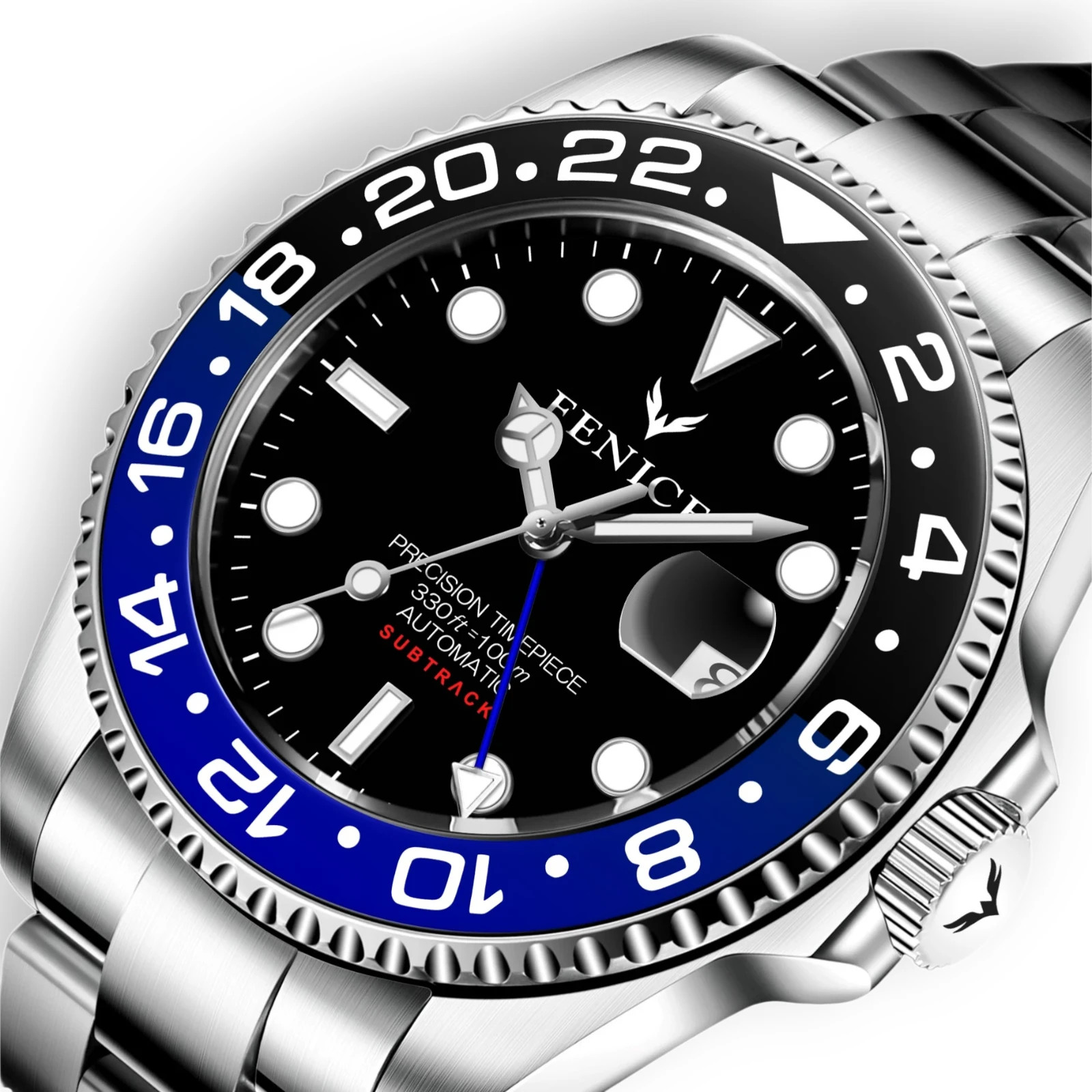 Seiko Phoenix Subtrack Midnight GMT 10ATM Automatic Watch with NH34A Movement