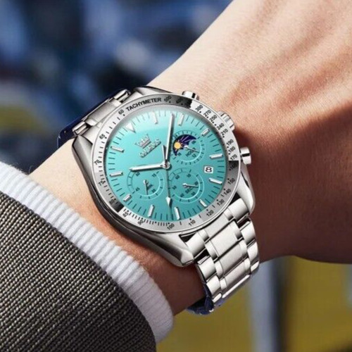 Waterproof Quartz Watch Men’s OLEVS Luminous Luxury Business Date Men Strap