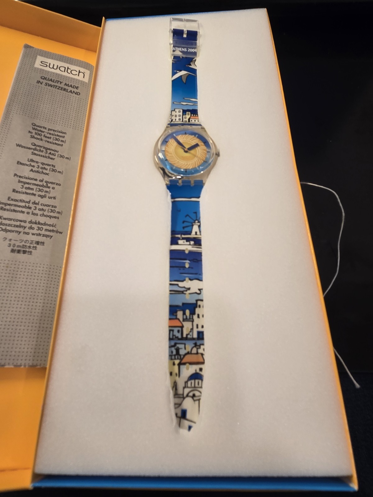 2004 Swatch watch GE123 PACK NISIS SPECIAL ATHENS 2004 OLYMPIC GAMES MYCONOS