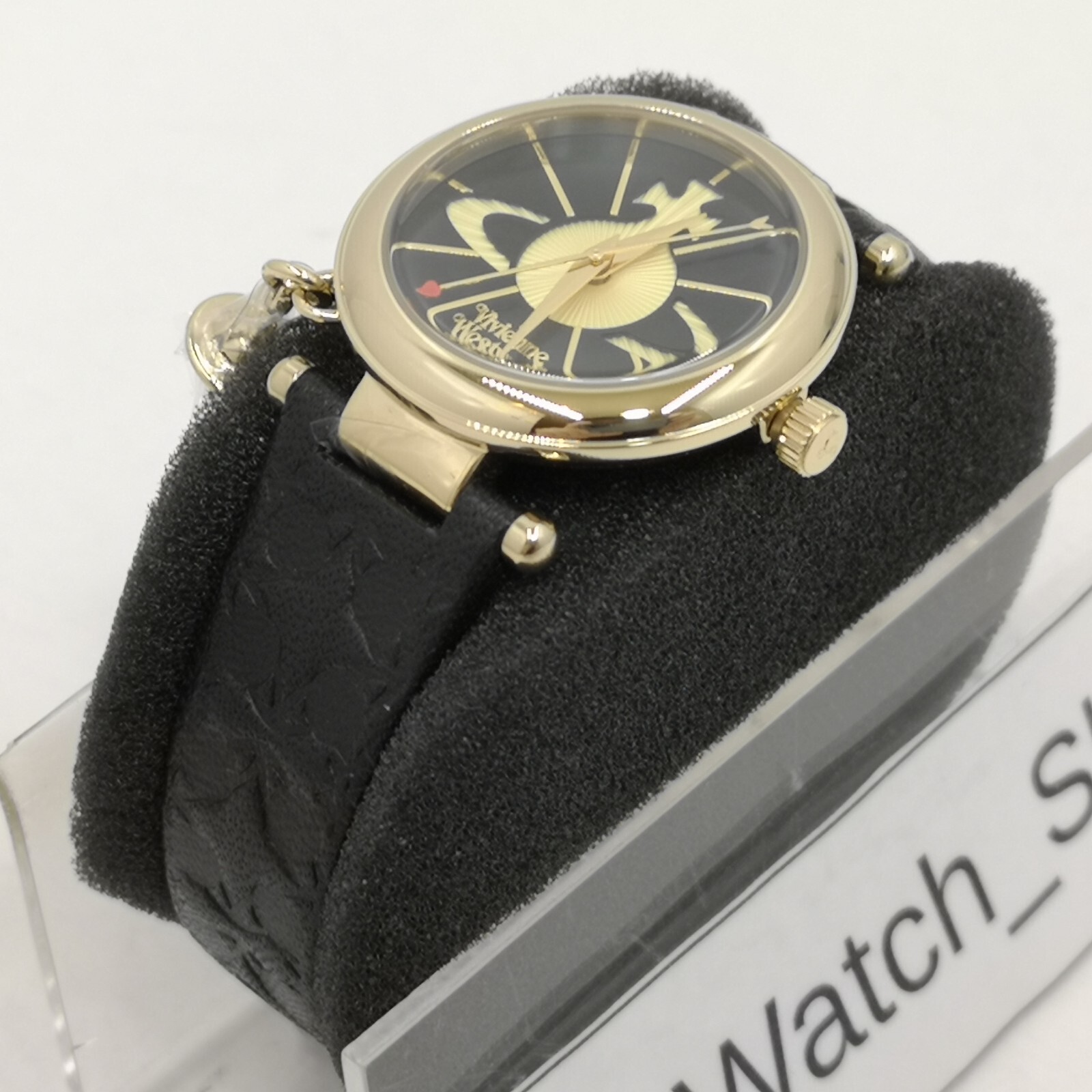 Vivienne Westwood VV006BKGD Black Leather Quartz Women’s Watch New in Box