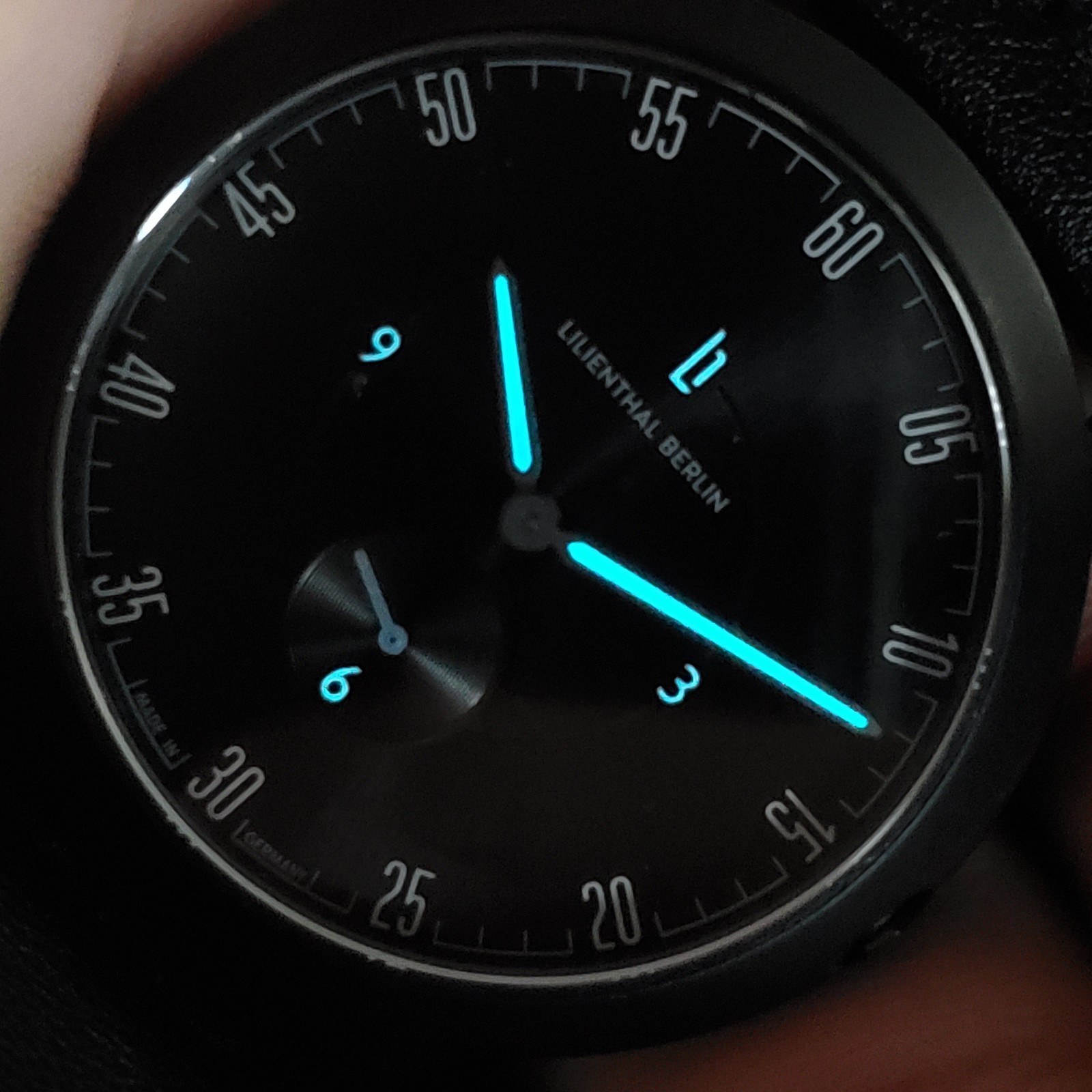 LILIENTHAL BERLIN L1 ALL BLACK MADE IN GERMANY CLASSIC 38MM MEN’S WATCH