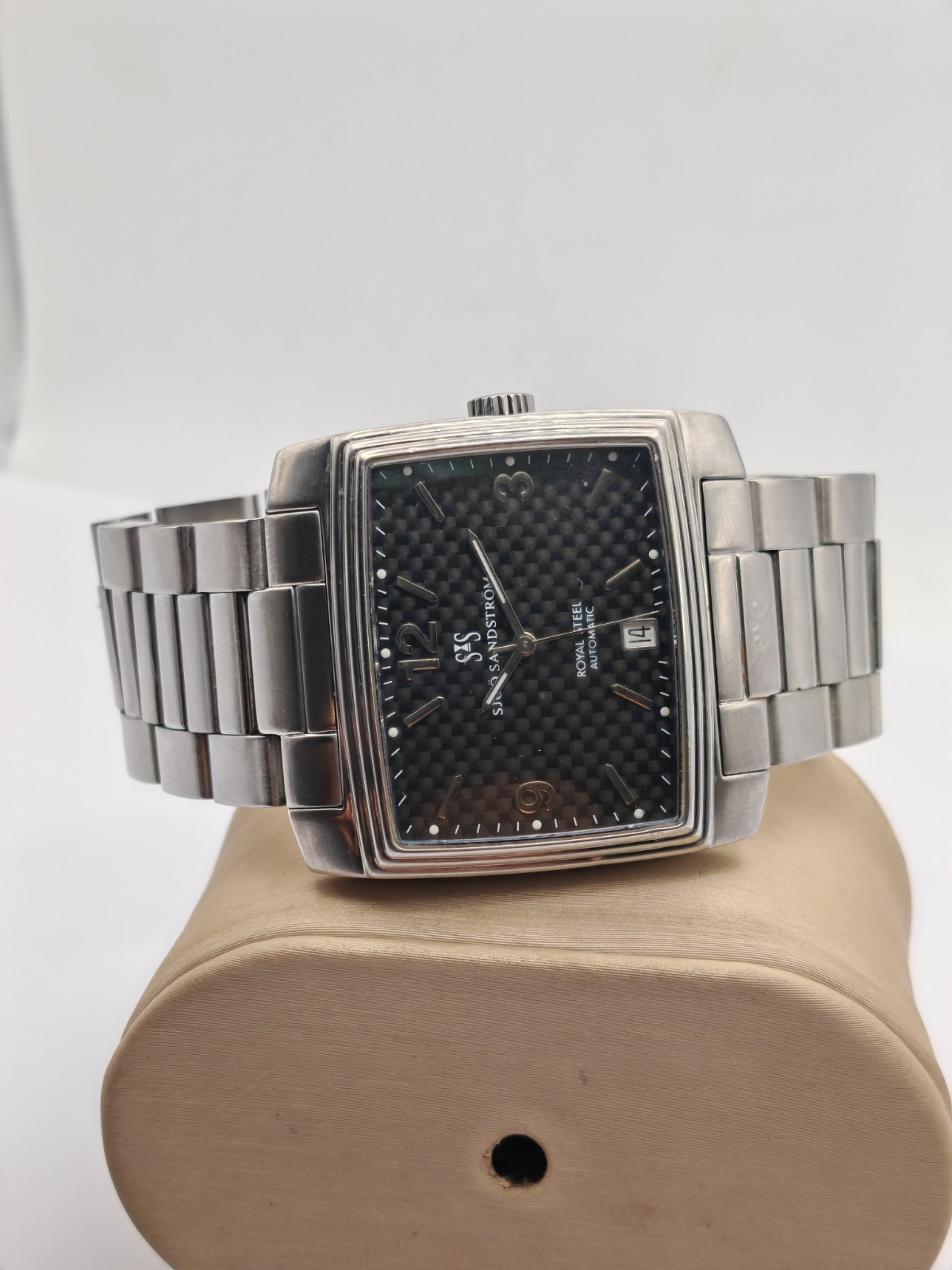 Sjoo Sandstrom Quattro Watch Automatic Date Royal Steel Mens Made In Sweden
