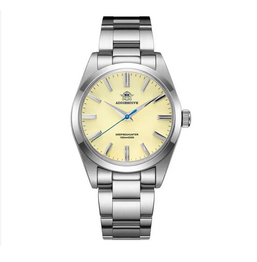 NEW 2024 Addiesdive AD2026 Men Dress Quartz Watch 36mm 100m Yellow