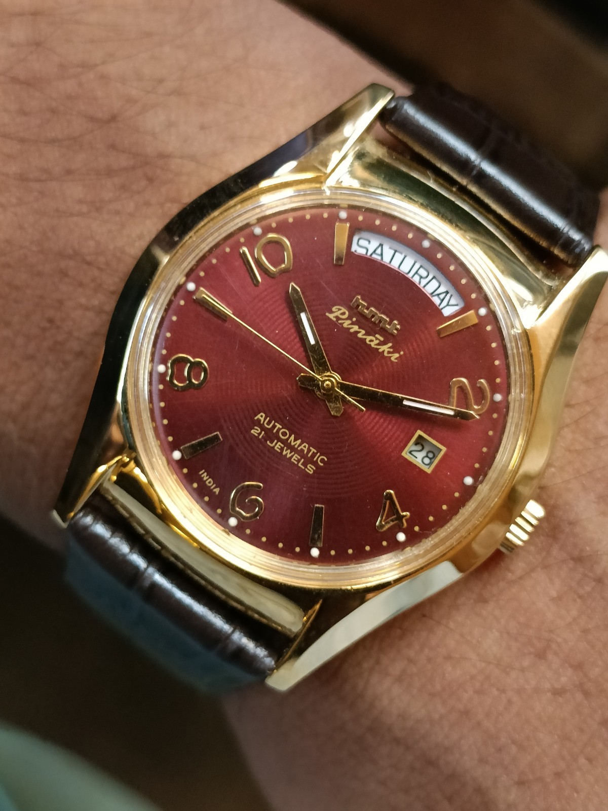 HMT PINAKI PRESIDENT DAY 21J AUTOMATIC WINE DIAL INDIA MEN’S WORKING CONDITION