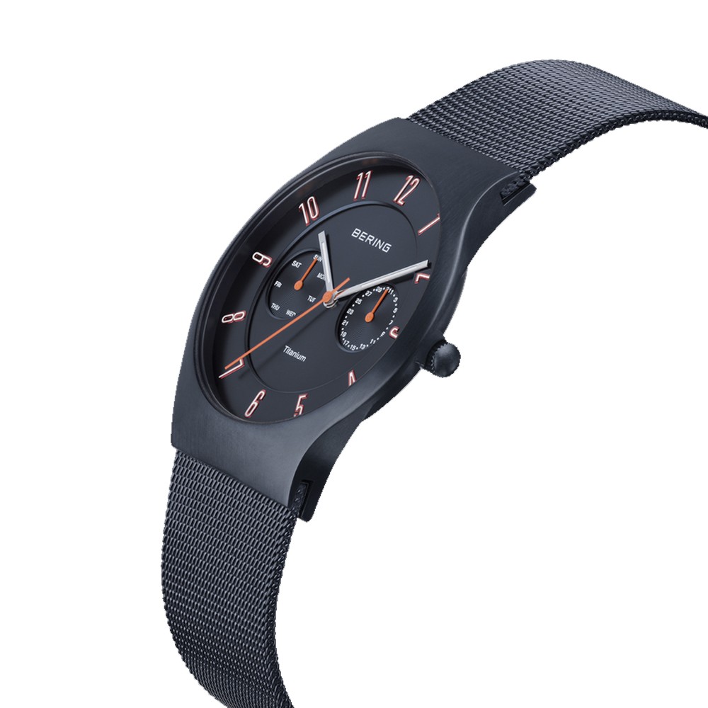 Bering Time Titanium Brushed Blue Case with Blue Strap Men’s Watch. 11939-393