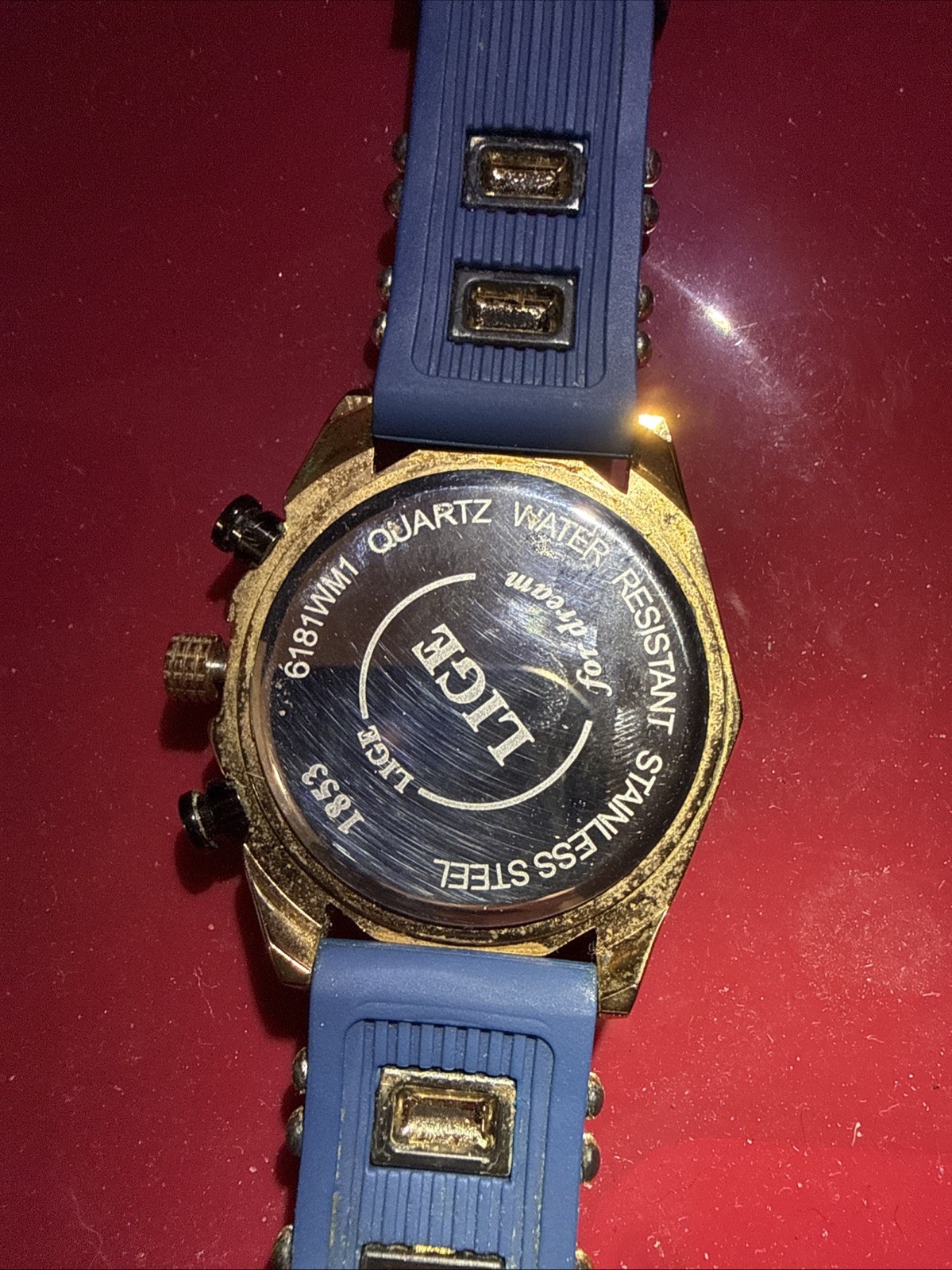 LIGE 1853 Dream Men’s Watch Chronograph Quartz Blue Band New Battery Working