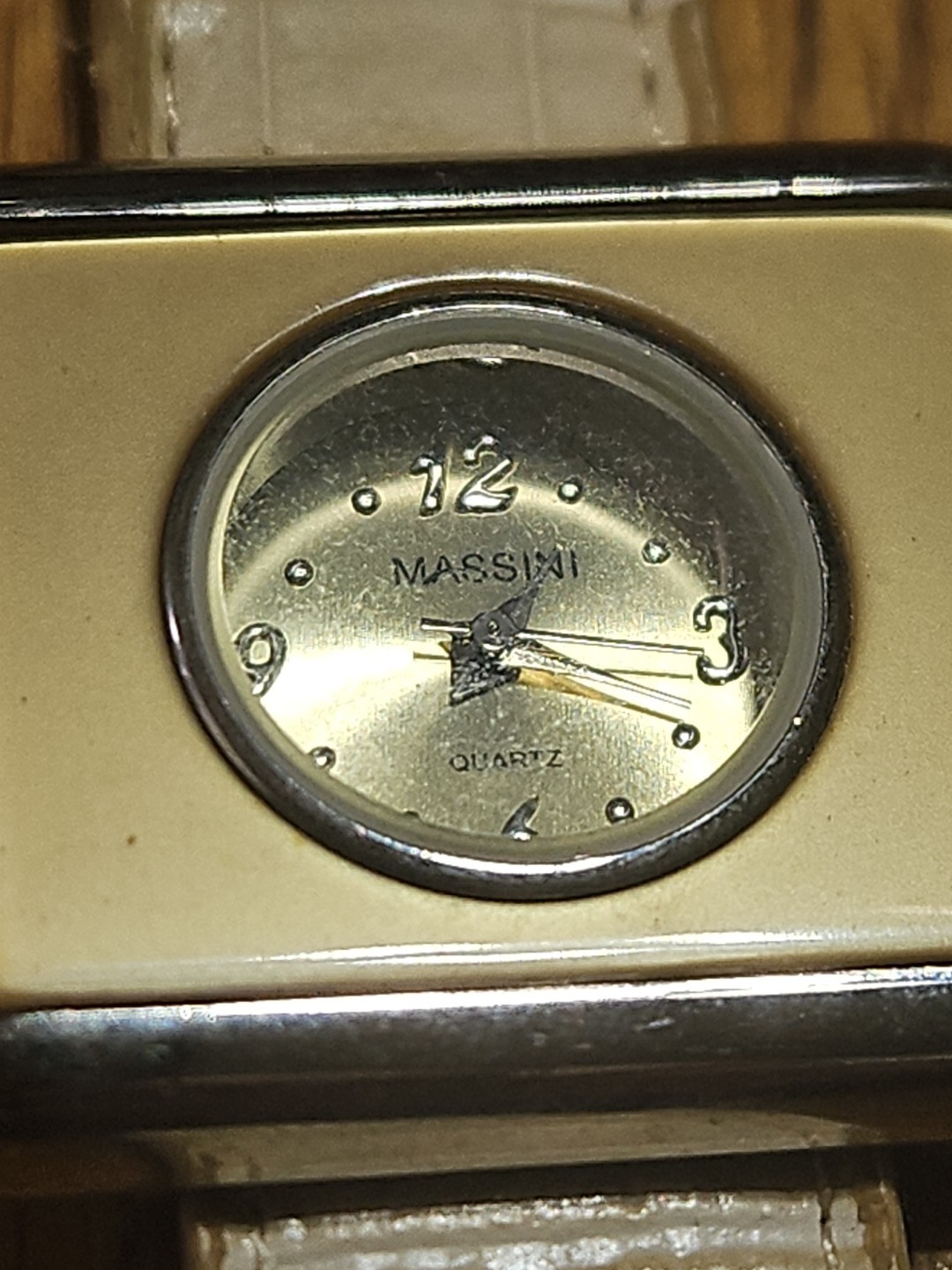 Vintage Massini Silver & Gold Tone Analog Wrist Watch