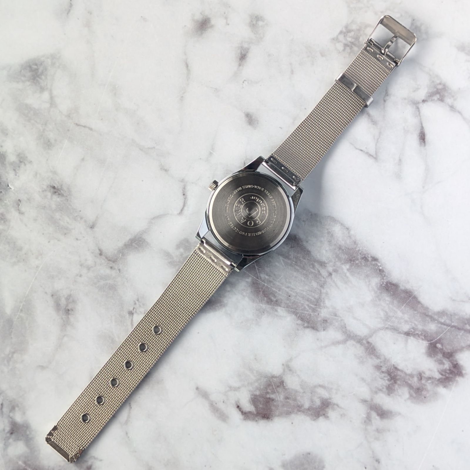 Roamer Vintage Hand-Winding Watch Black Dial Stainless Steel From Japan