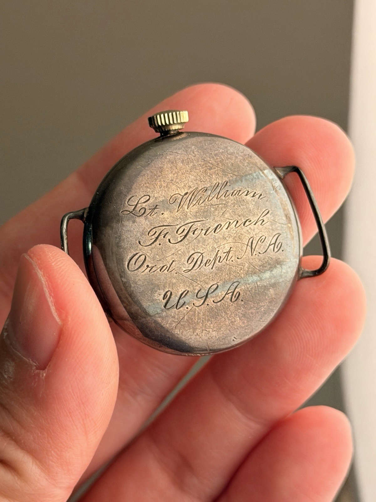 WWI Waltham Sterling Silver Trench Watch (1916) – Engraved Ord. Dept. Officer