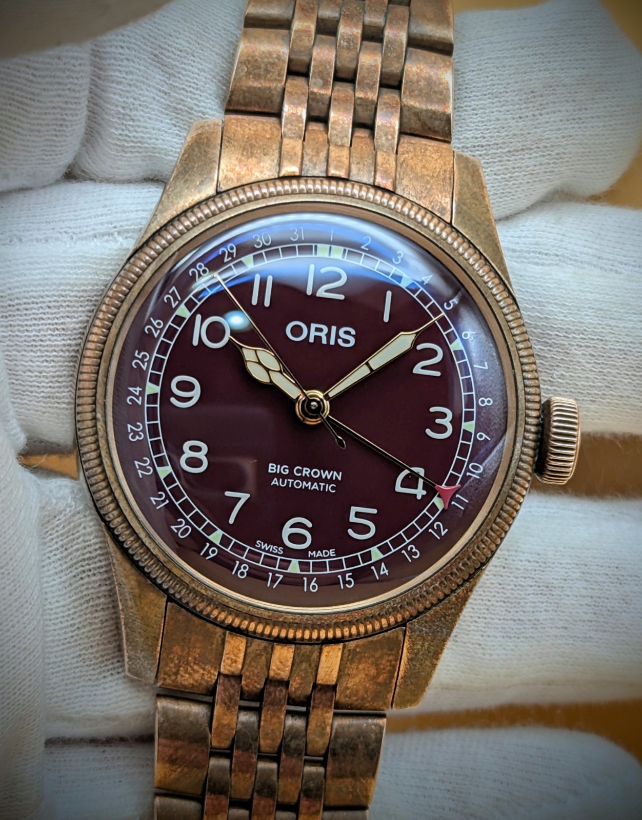 Oris Big Crown Bronze Pointer Date – Oxblood Red Dial – 40mm