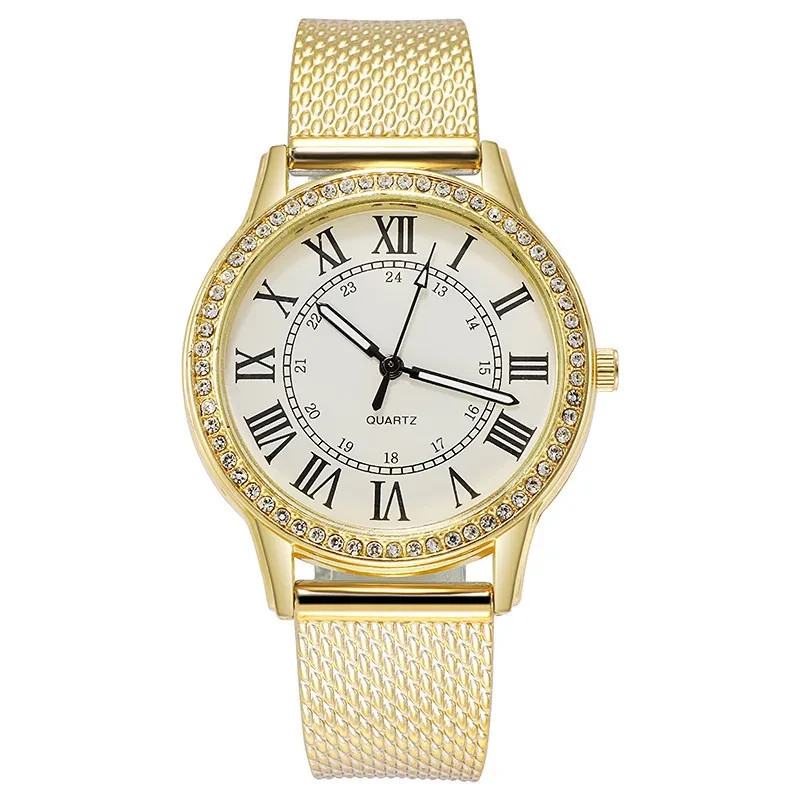 Woman’s Casual Shiny Solid Color Buckle Quartz
