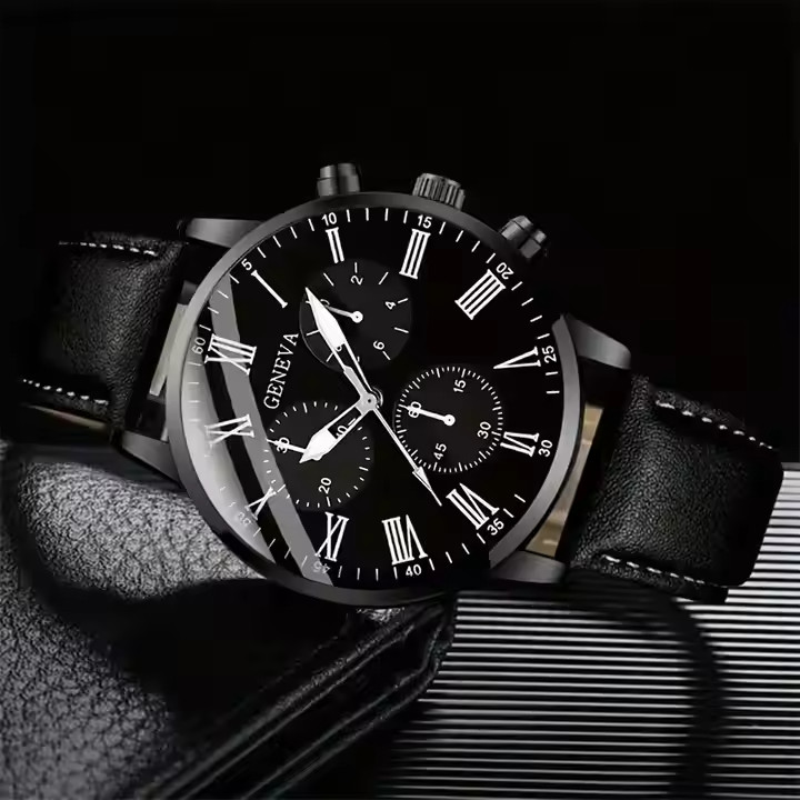 Black mens Quartz Watch with Bracelet – 40 mm
