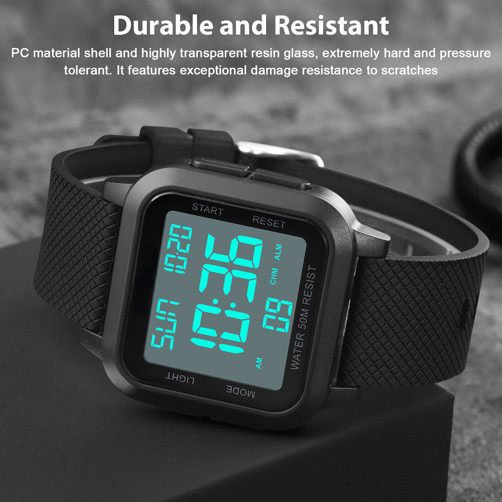 Men Waterproof Digital Sports Watch Military Tactical LED Backlight Wristwatch