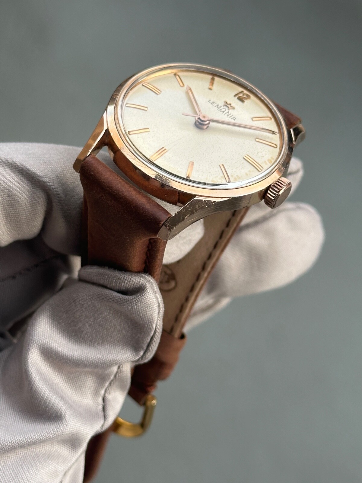 Vintage Lemania Manual-Wind Caliber 3060 Rose Gold Capped 34mm Ref. 918-5 KO