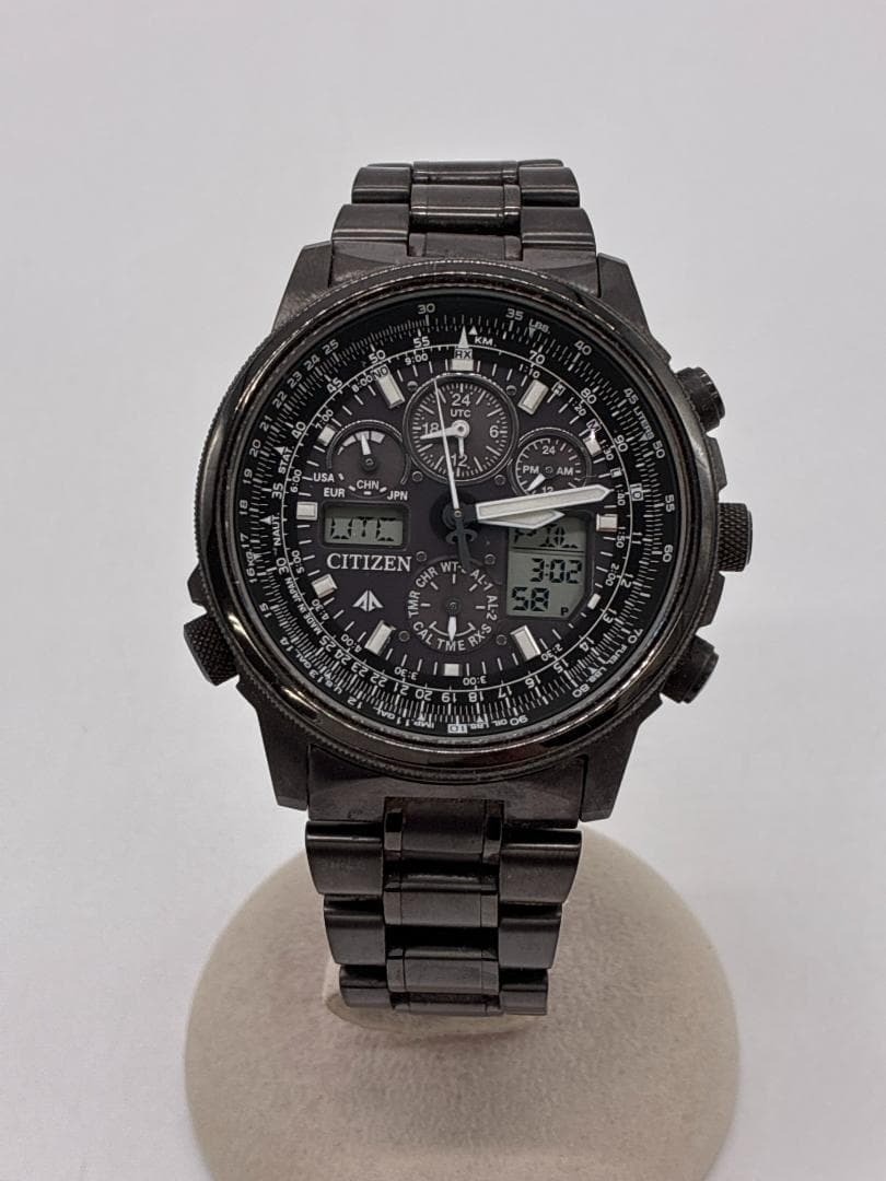 Working CITIZEN Eco Drive U680 T01969 Chronograph Solar Radio Wave Men’s Watch W