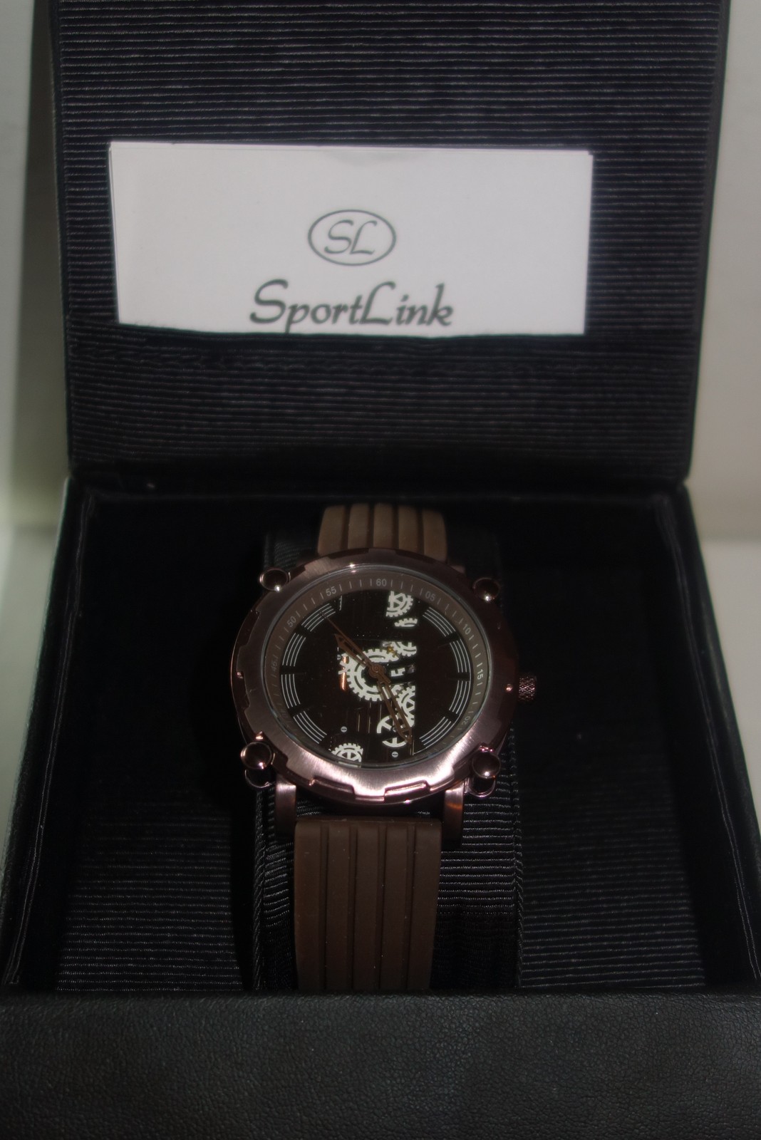 SPORTLINK Men’s LEGEND Dark Brown Rubber Watch new