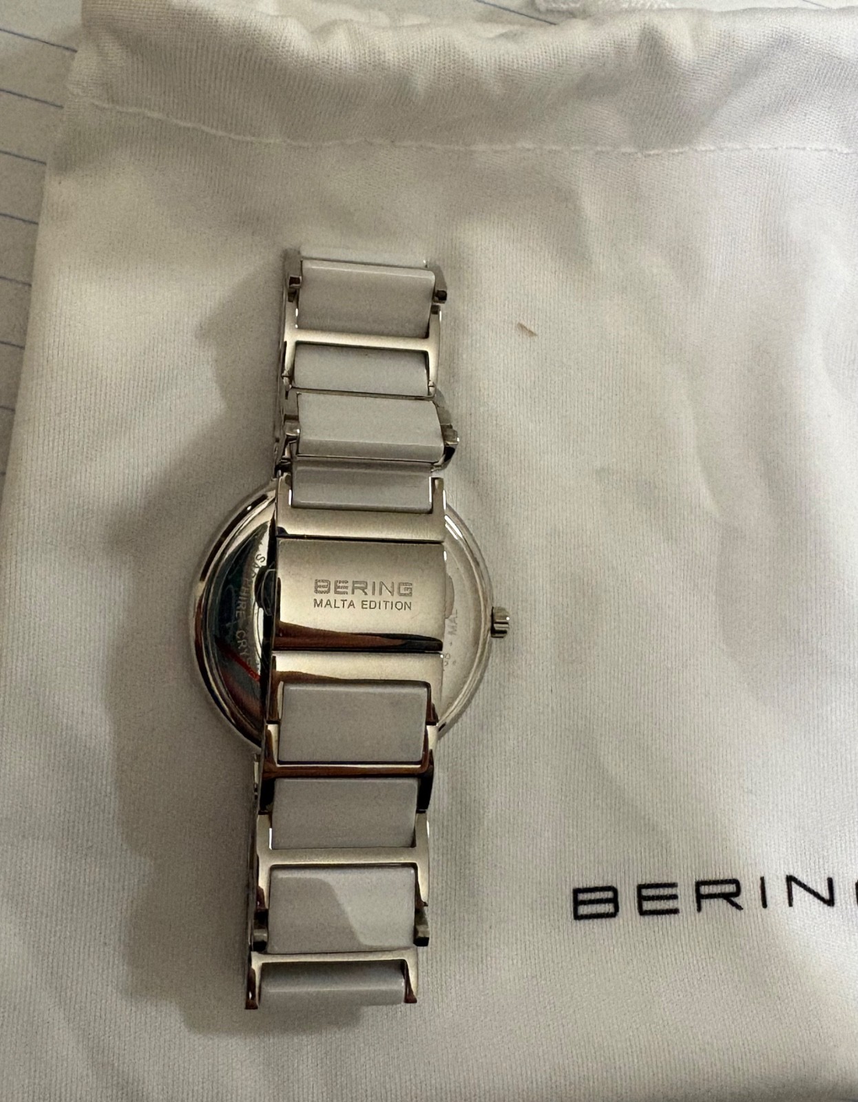 Bering white ladies ceramic watch limited Malta edition excellent condition.