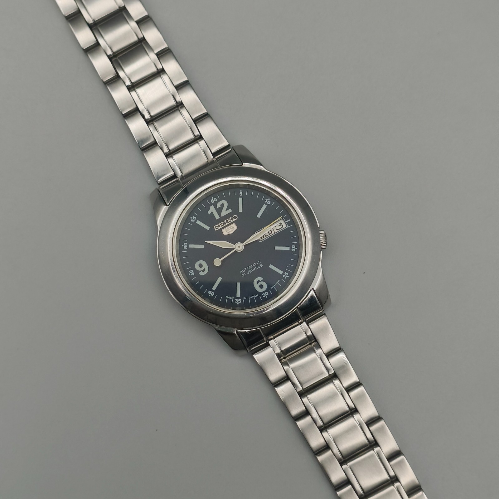Vintage Seiko 5 7S26 Automatic 21 Jewels Blue Men’s Watch Japan
