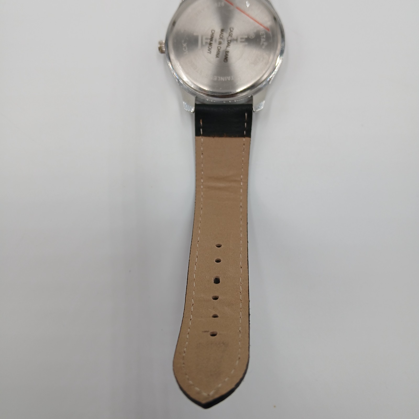 TRUCE Watch Mens Ombre Gray to Black Dial Silver Tone Seconds Hand Strap FLAWS