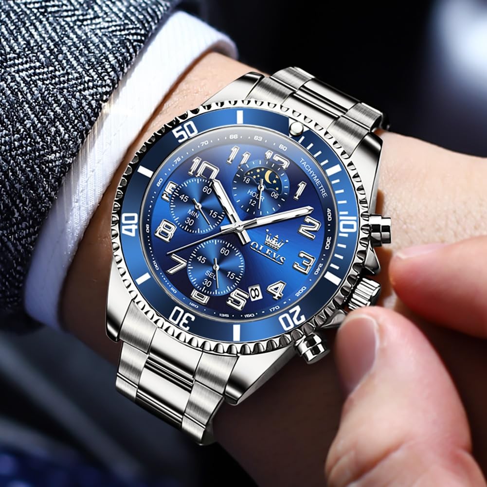 Mens Luxury Watch Stainless Steel Gold Black Blue Green White Gray Red Dial