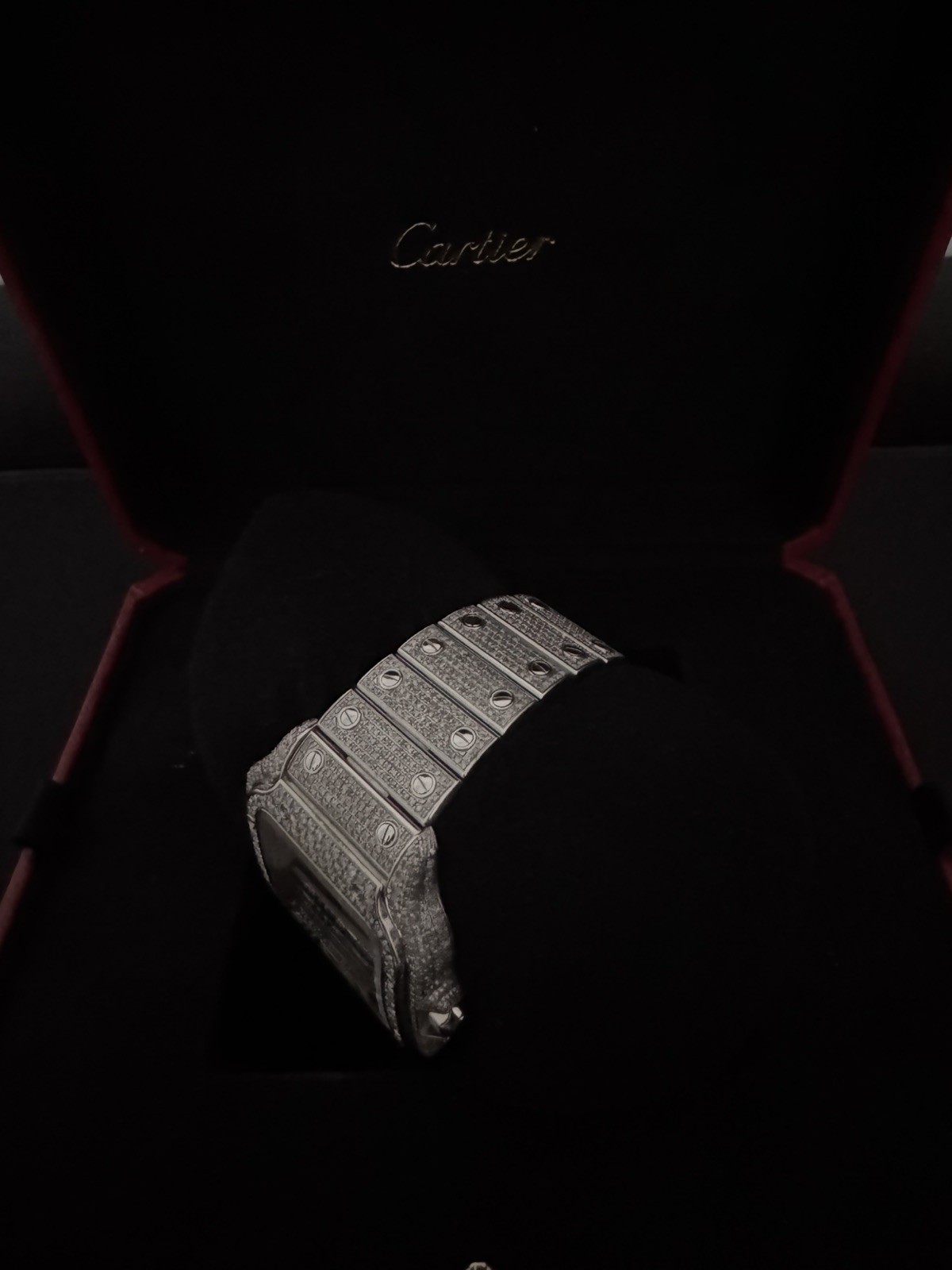 Cartier Santos Large Model Diamond Automatic Watch