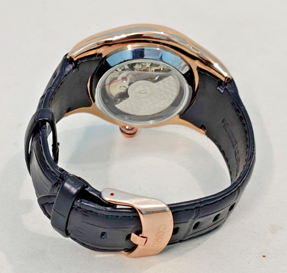 Luxury Corum Skeleton Automatic Black Dial Leather Strap Swiss Wrist Watch Man’s