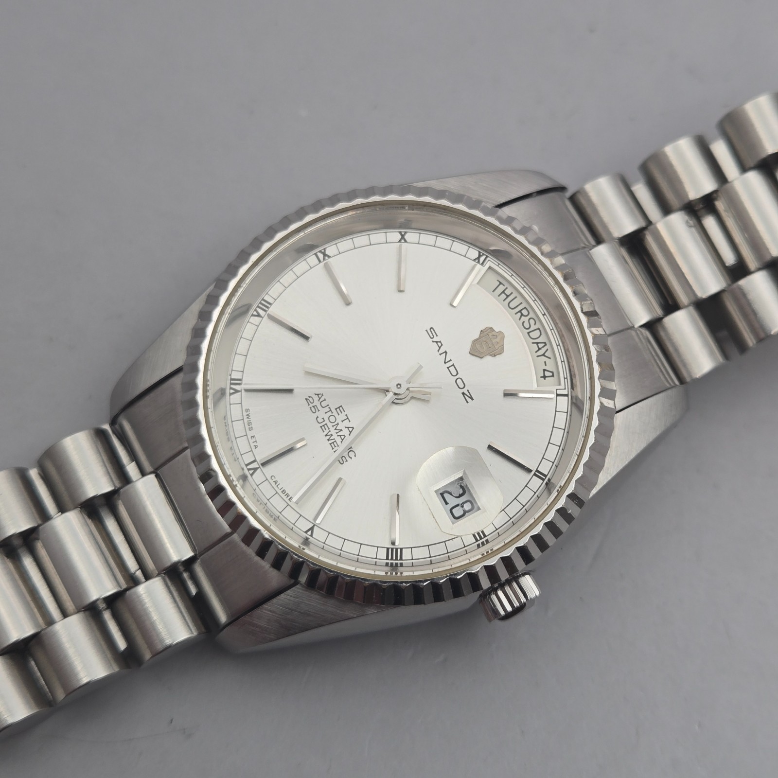 SANDOZ men’s automatic watch day/date ETA 2834-2 25Jewels swiss made