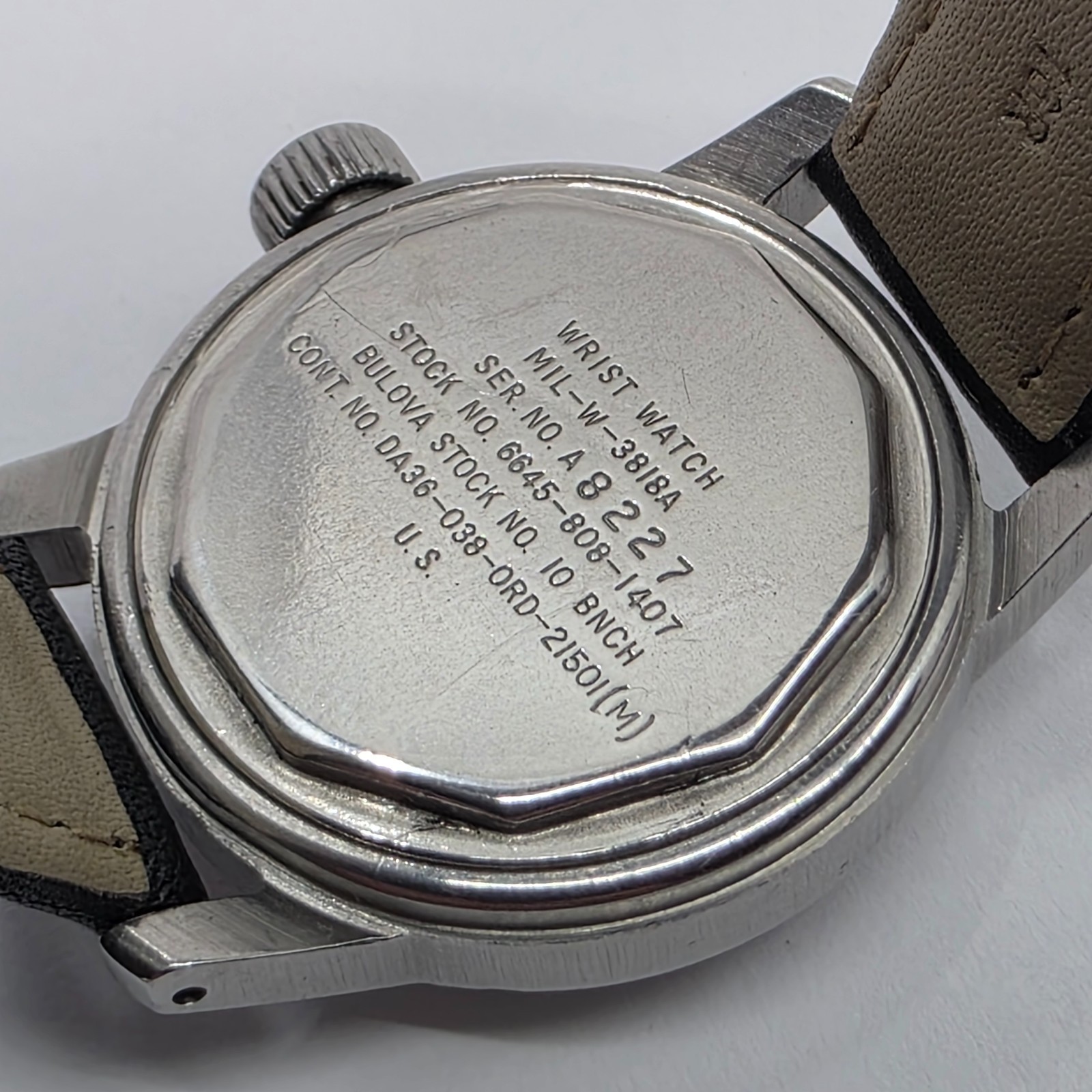 1959 Bulova MIL-W-3818A Hack US Military Issued Stainless Steel Wristwatch