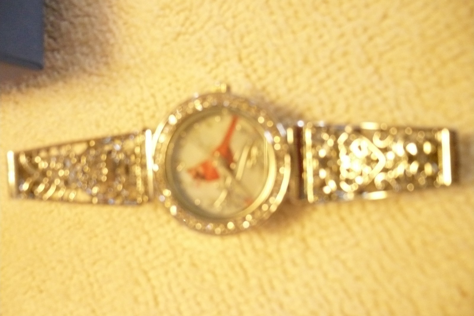 Ladies watch-red cardinal, etch on back, stainless steel NEW