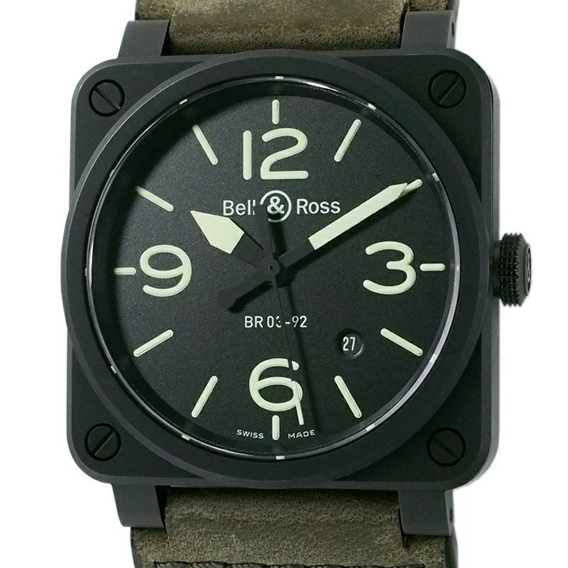 Bell & Ross BR03 92 CBL Nightlum Black Dial Ceramic Automatic Mens Watch