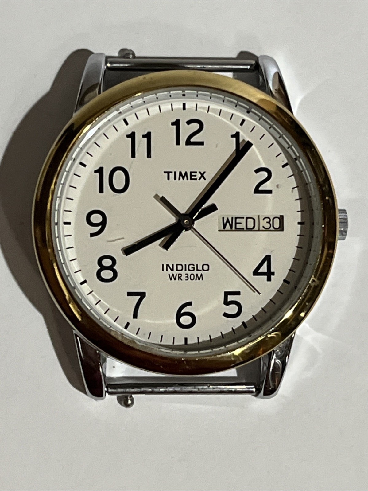 2 Timex EASY READER Indiglo WR30M Mens Watches No Bands Need Batteries