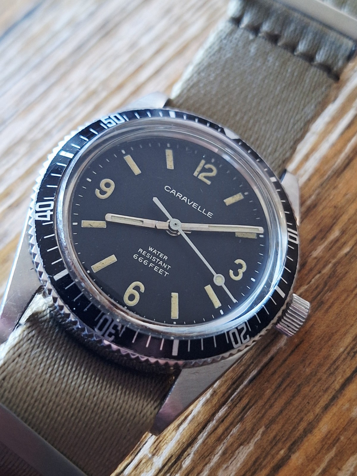 VTG CARAVELLE Bulova ‘Sea Hunter’ Devil Diver 666 Lollipop Explorer 1970 Sharp!