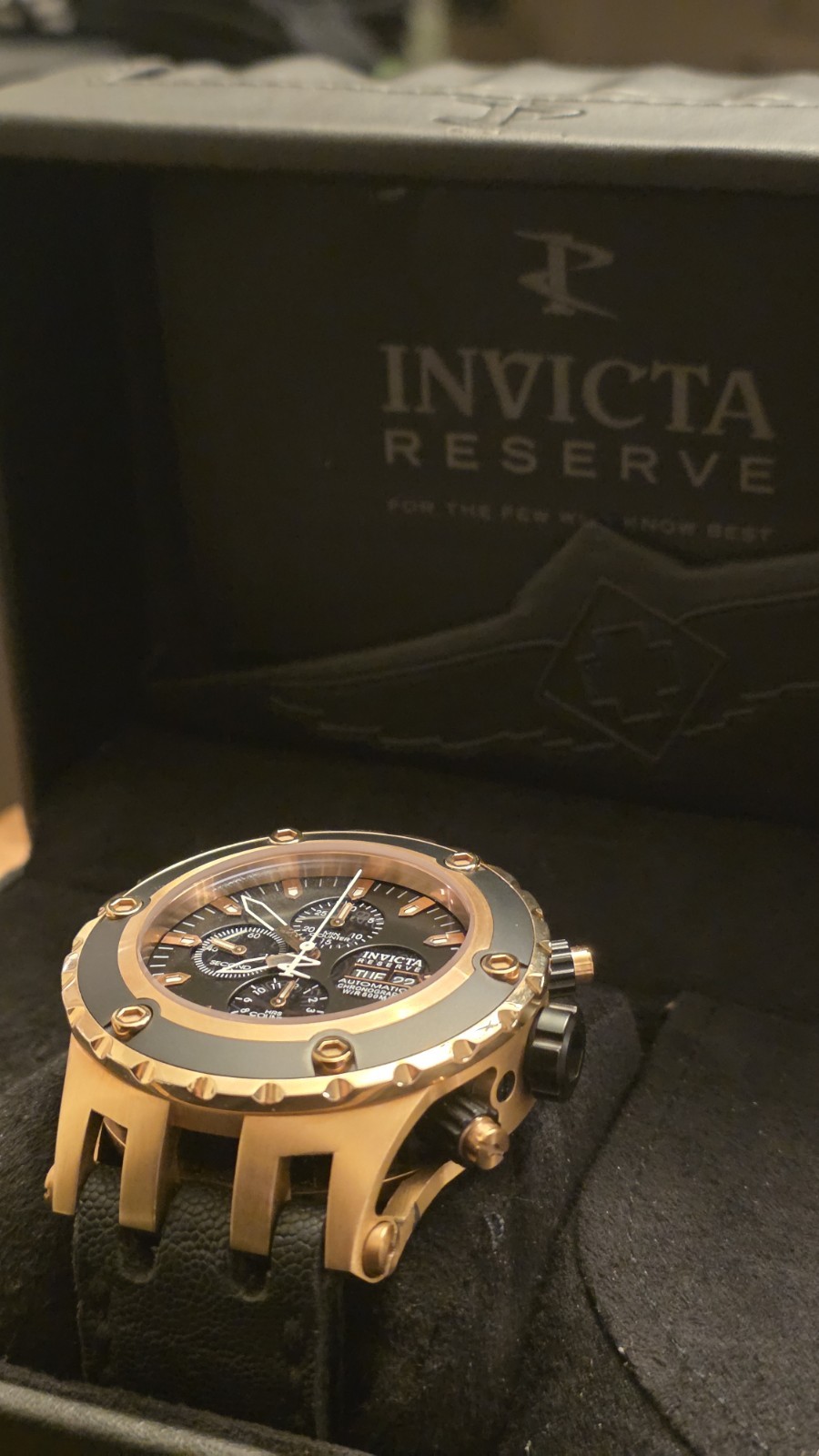 Invicta Reserve Specialty Chrono Ref. 4840, Valjoux 7750, Black PVD/Rose Gold