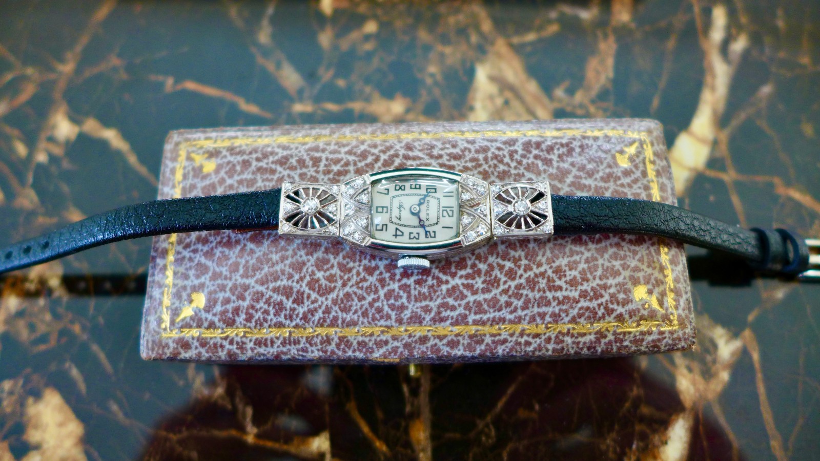 A BEAUTIFUL LADIES ROLEX ASPREY ANTIQUE 1920s ART-DECO WATCH 18k GOLD & DIAMONDS