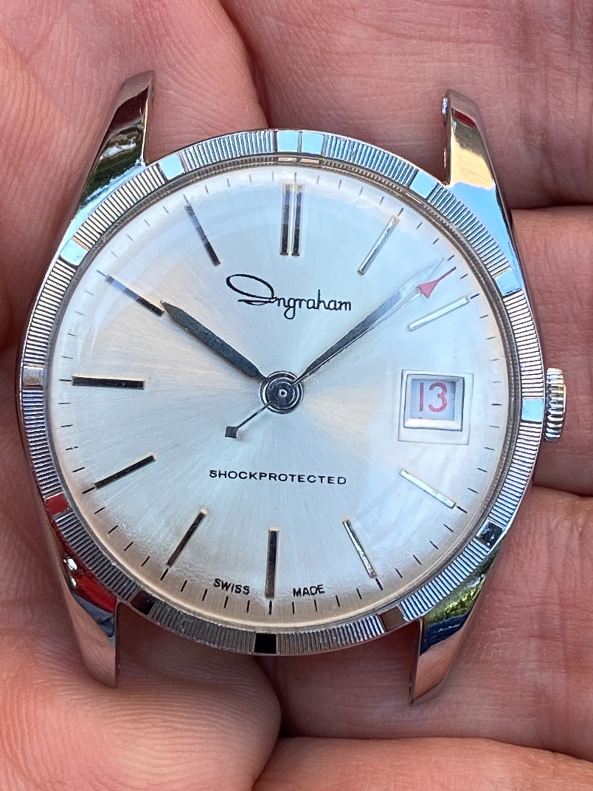 Vintage Ingraham Swiss Made EB 8810 8815 Date Watch Manual Wind Serviced
