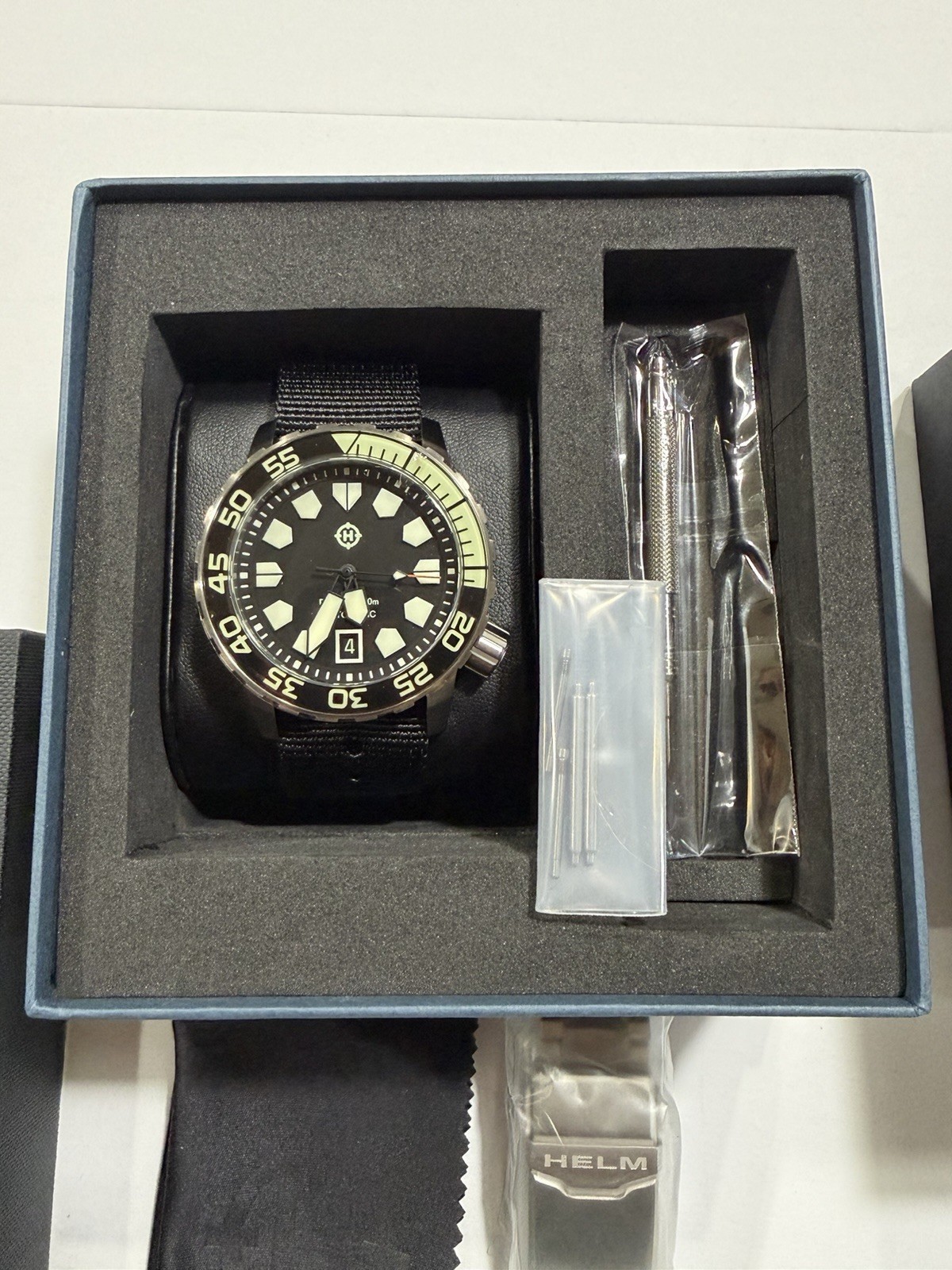 NIB- HELM KHURABURI Titanium Case & Bracelet- Black dial