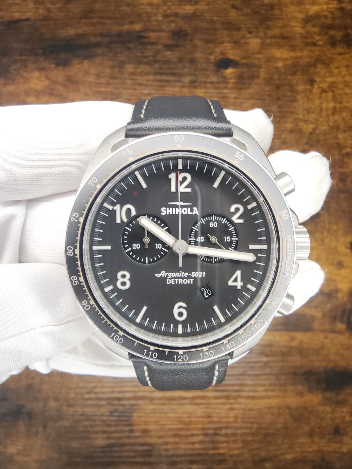 Shinola Rambler Argonite-5021 47mm Black Dial Quartz Chronograph