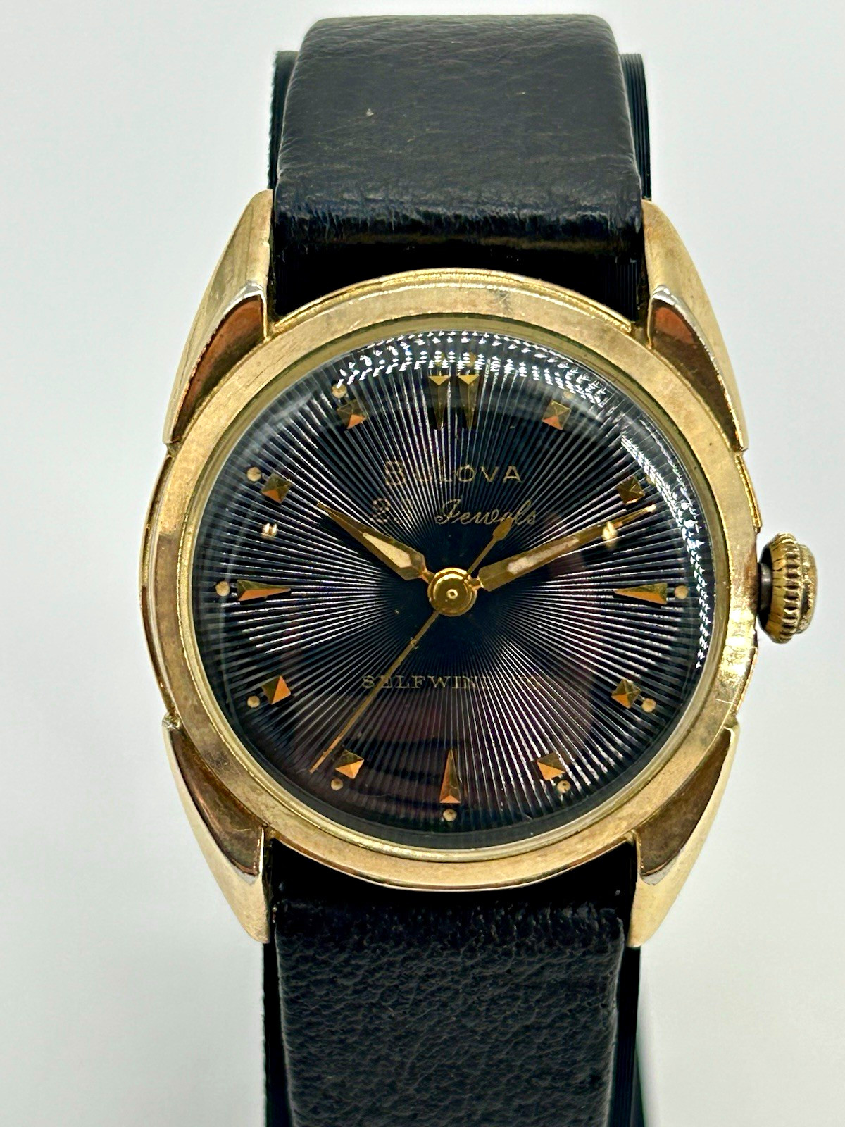 1957 Bulova 23 “A” Selfwinding Black Starburst Dial 23J Auto 10BPAC 30.9mm