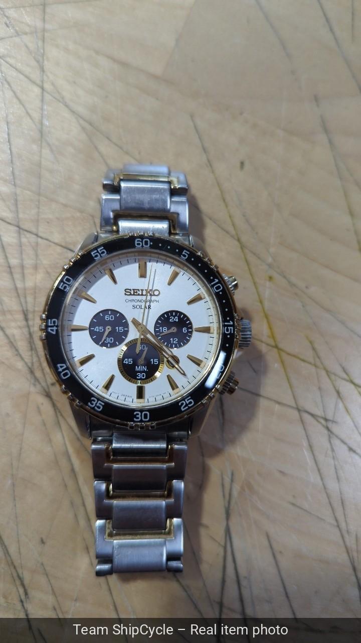 Seiko SSC446 Core Solar Chronograph TwoTone Stainless Steel 44mm Mens Wa G2U