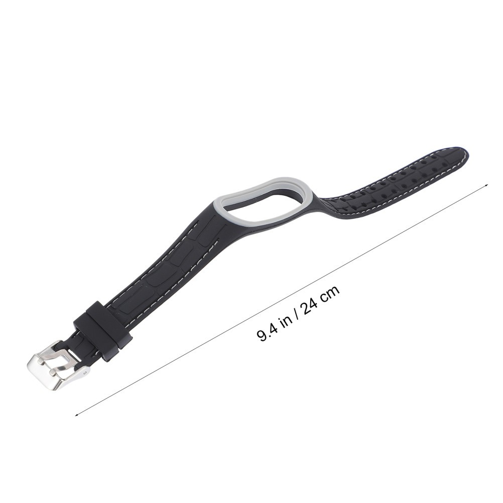 1Pcs Reusable Silicone Bracelet Band Strap Grey with Double Row Metal Buckle