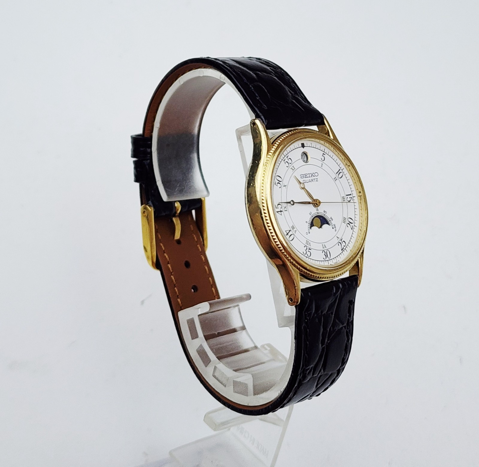 Men’s JAPAN Vintage 1988 MOONPHASE Watch SEIKO 6F22-7010