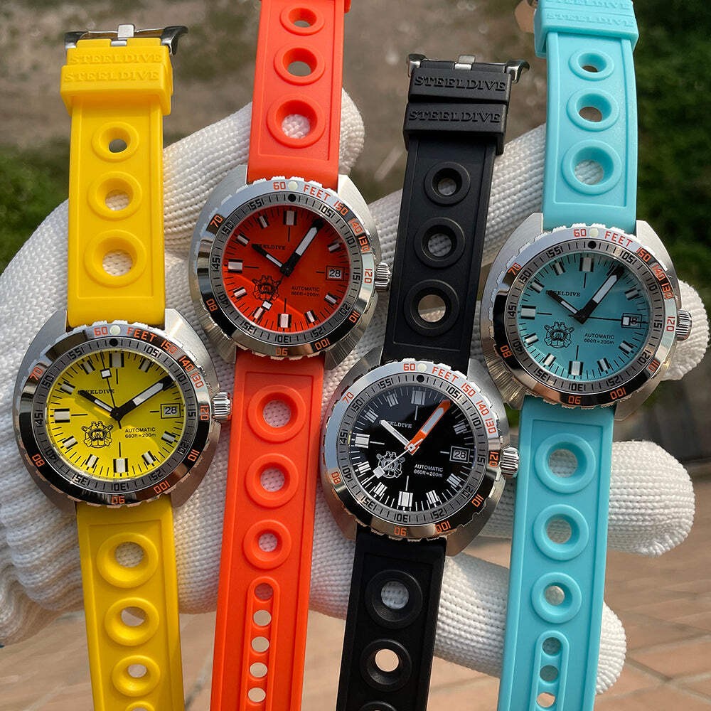 STEELDIVE SD2201 — Rubber Material 20MM 22MM Replacement Strap Only