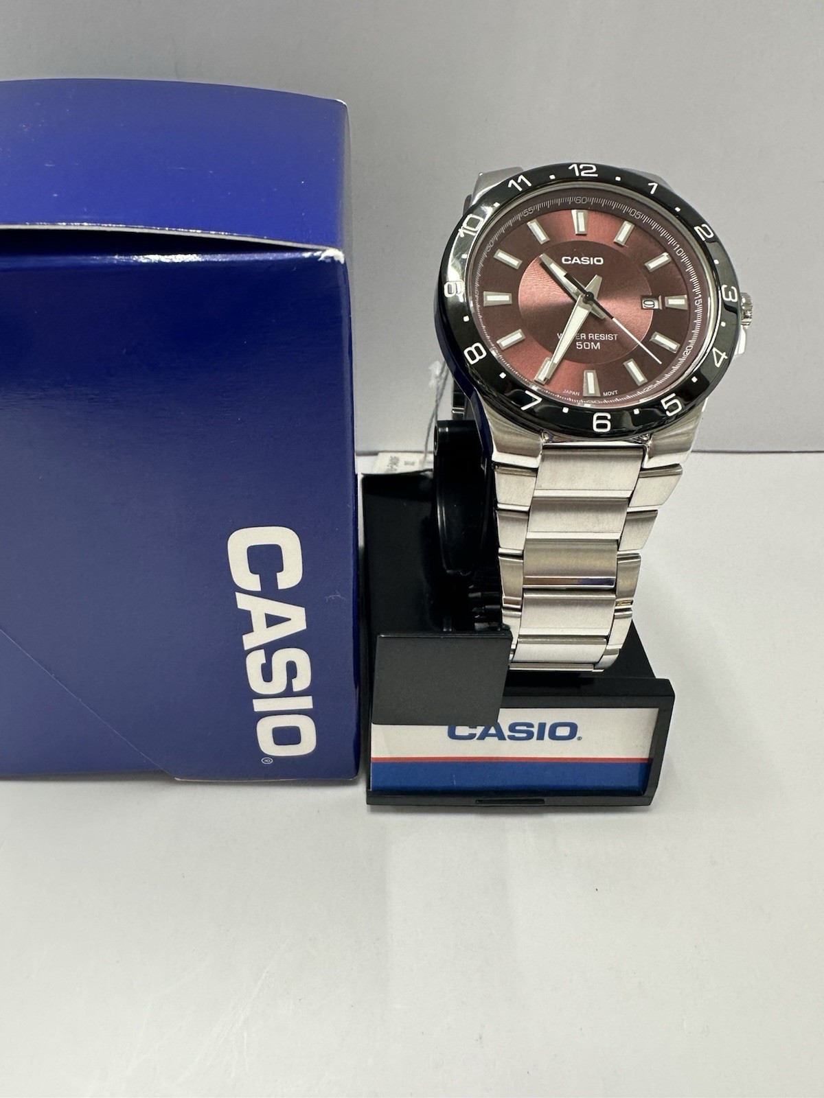 Casio MTP-1297BD-5A Burgundy dial with black trim Men’s Analog Watch