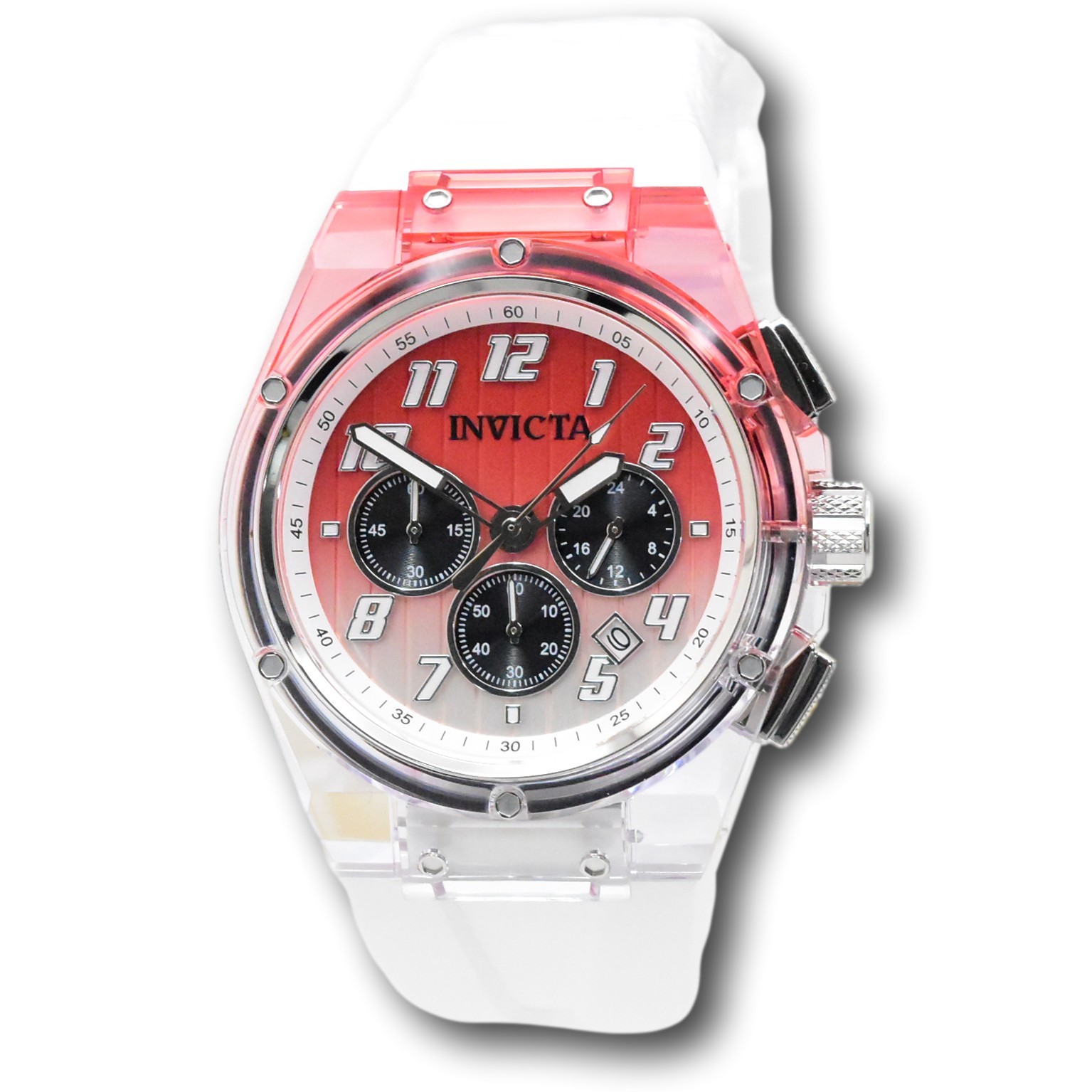 Invicta S1 Rally Prism Color Flip Men’s 44mm Red and White Chrono Watch 47346